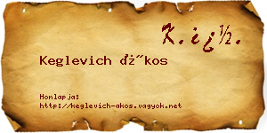 Keglevich Ákos névjegykártya