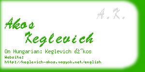 akos keglevich business card